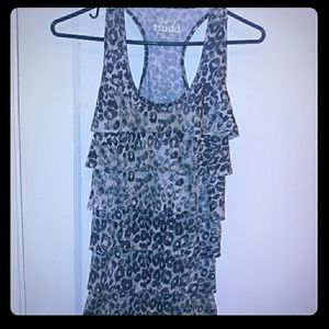 Navy Blue and Grey Cheetah Print Tank Top